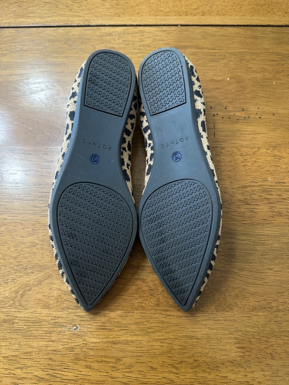 Rothy's Leopard-Print Pointed Flats in Tan and Black - Picture 2 of 4